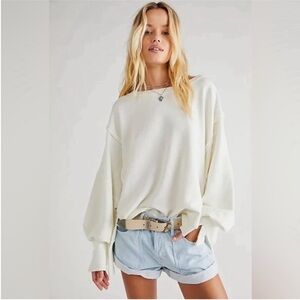 NWT Free People Camden Pullovers In White Size Medium